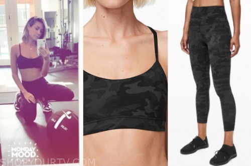 kristin cavallari, camo sports bra and leggings, very cavllari