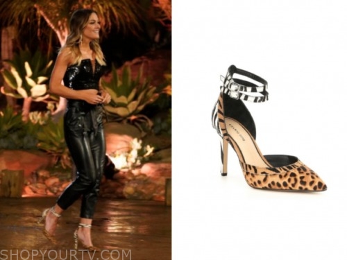 savannah, listen to your heart, animal print ankle strap heels