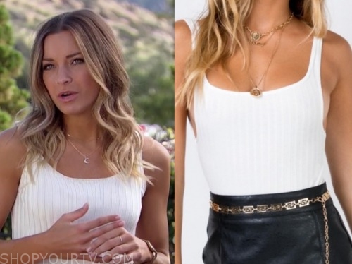 savannah, white ribbed bodysuit top, listen to your heart