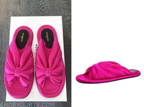 hot pink balenciaga slides