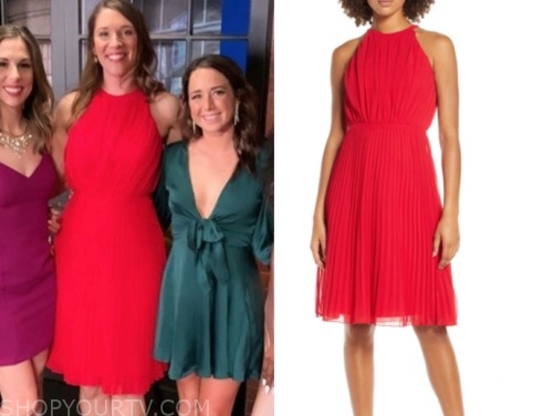 jessica, married at first sight, red pleated dress, reunion