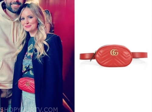 emily maynard, the bachelorette, red quilted belt bag