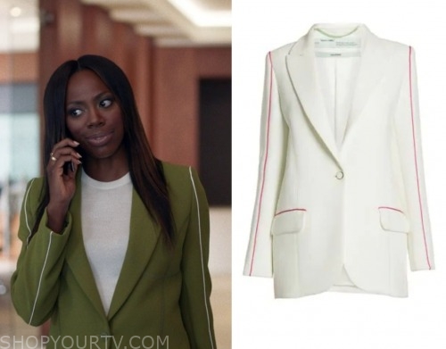 Insecure: Season 4 Episode 2 Molly's Green Contrast Trim Blazer | Shop ...