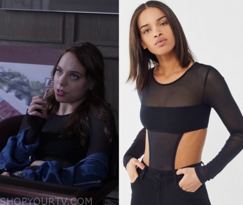 Dare Me: Season 1 Episode 10 Beth's Black Mesh Cutout Top | Shop Your TV