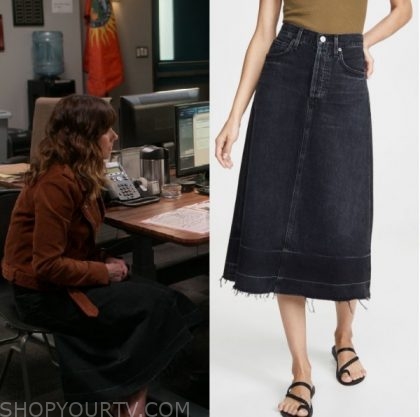 citizens of humanity florence denim midi skirt