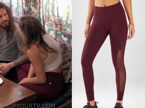 julia, listen to your heart, burgundy leggings