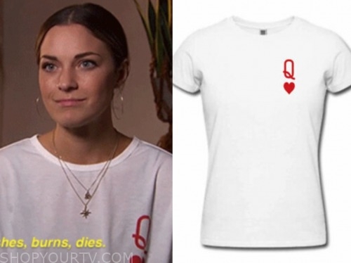 savannah, listen to your heart, white queen of hearts tee