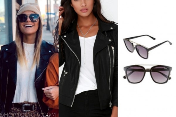 savannah, listen to your heart, leather jacket, black sunglasses