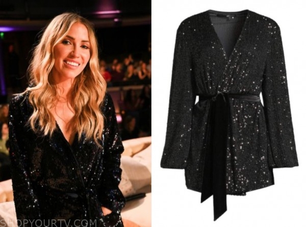 kaitlyn bristowe, listen to your heart, black sequin wrap dress
