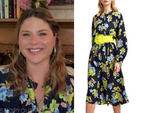 jenna bush hager, the today show, blue and green floral dress