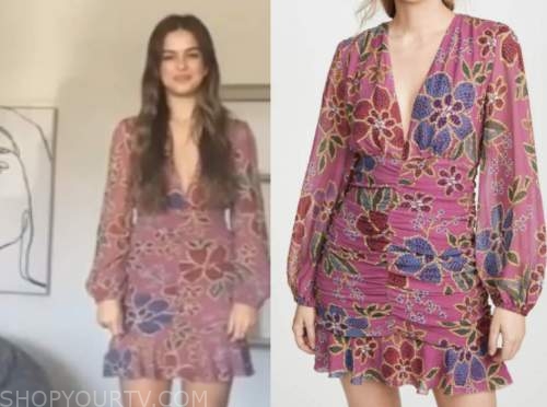 addison rae, live with kelly and ryan, pink floral dress