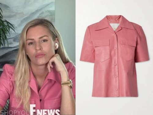 pink leather shirt