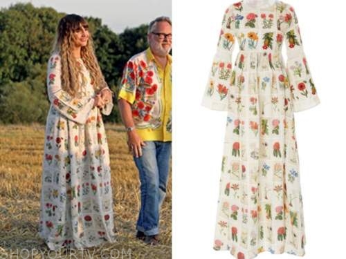 NATASIA DEMETRIOU, the big flower fight, floral patchwork maxi dress