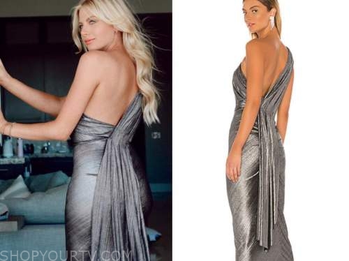 emily ferguson, the bachelor, silver metallic dress