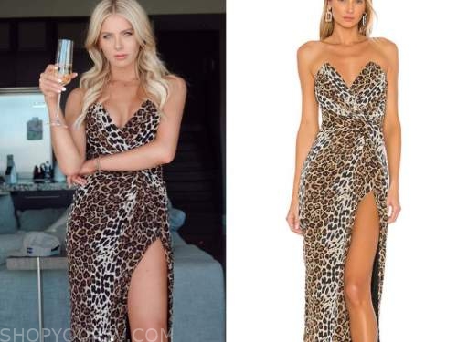 emily ferguson, the bachelor, leopard strapless dress
