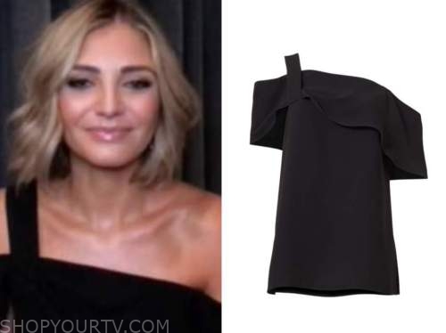 olivia caridi, the bachelor, black one-shoulder top