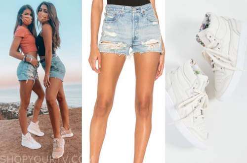 madison prewett, the bachelor, denim shorts, white sneakers