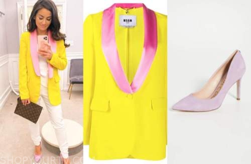 caila quinn, say yes to the dress, the bachelor, yellow and pink blazer