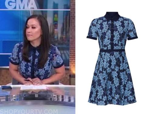 eva pilgrim, good morning america, blue lace collar dress