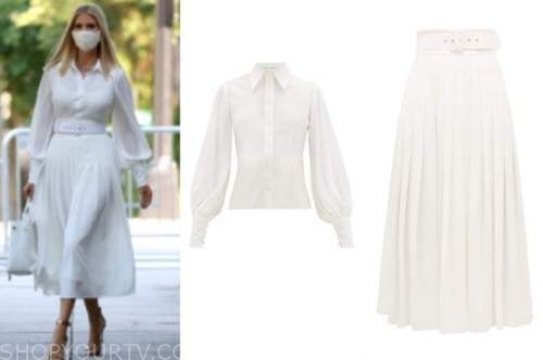 ivanka trump, white blouse and skirt