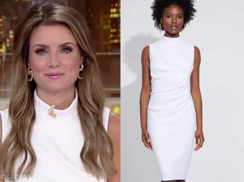 white mock neck dress