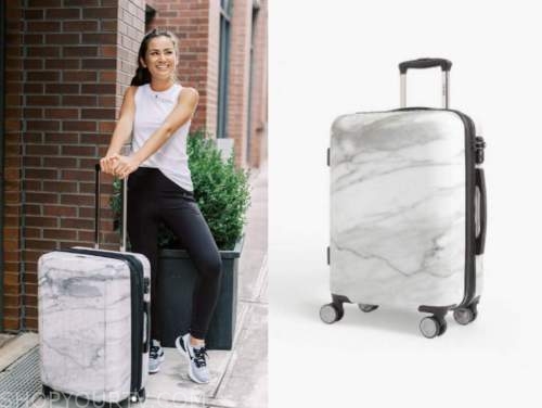 The Bachelor: Instagram Caila Quinn's Marble Rolling Suitcase | Fashion ...