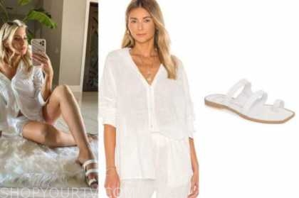 haley ferguson, the bachelor, white shirt, white shorts, sandals