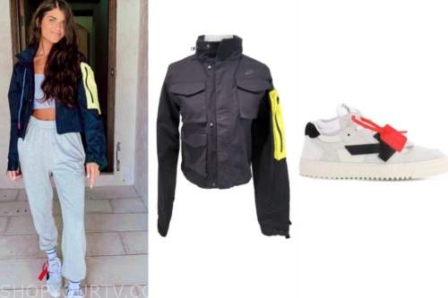 madison prewett, black and yellow jacket, sneakers, the bachelor