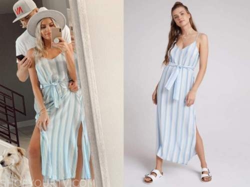 blue and white striped dress, the bachelor, emily ferguson