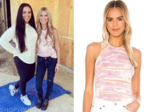 christina el moussa, pink tie dye tank top