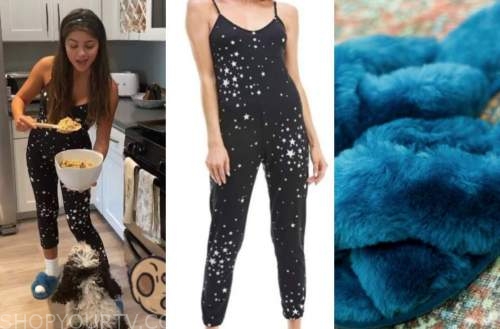 hannah ann sluss, the bachelor, star jumpsuit, blue slippers