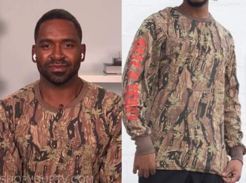 justin sylvester, E! news, daily pop, camo sweater