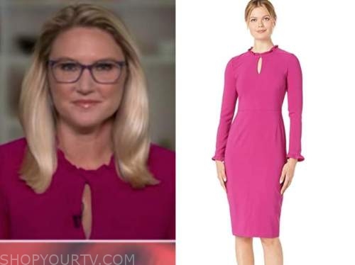 marie harf, pink keyhole ruffle dress, outnumbered