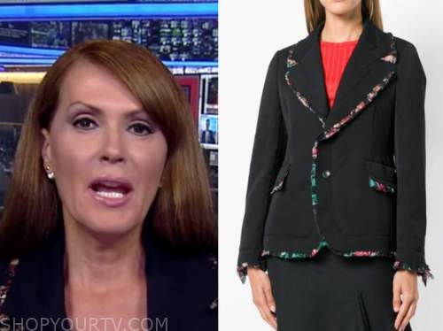 dagen mcdowell, black floral trim blazer, outnumbered