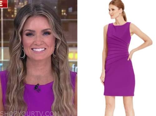 jillian mele, fox and friends, purple sheath dress