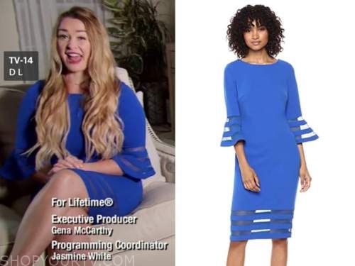 jamie otis, married at first sight, unfiltered, blue bell sleeve dress