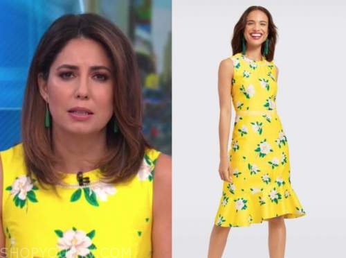 good morning america, cecilia vega, yellow floral dress