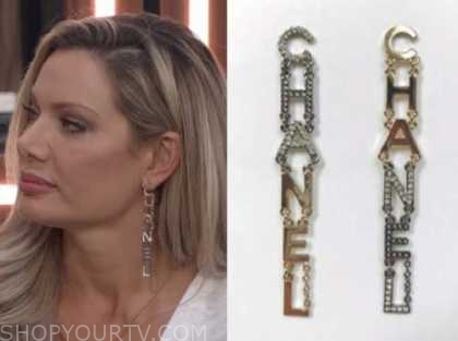 Big Brother Usa All Stars August Janelle Pierzina S Chanel Letter Drop Earrings Shop Your Tv