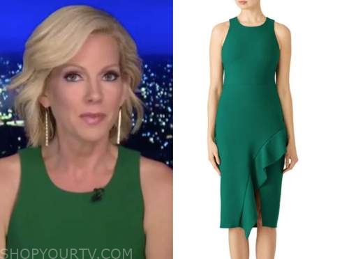 shannon bream, fox news at night, green dress