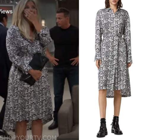 General Hospital: August 2020 Carly's White & Black Printed Shirtdress ...