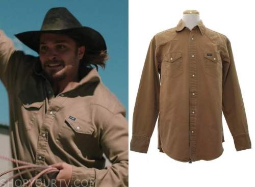 Yellowstone: Season 3 Episode 7 Kayce's Beige Button Down Shirt | Fashion,  Clothes, Outfits and Wardrobe on | Shop Your TV