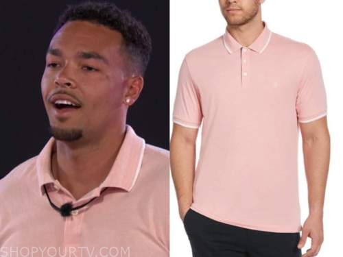 caleb, love island usa, pink polo top