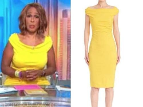 CBS This Morning: September 2020 Gayle King's Yellow Boatneck Sheath ...