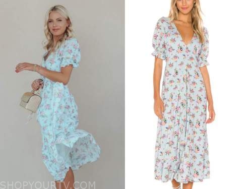 emily ferguson, blue floral midi dress, the bachelor