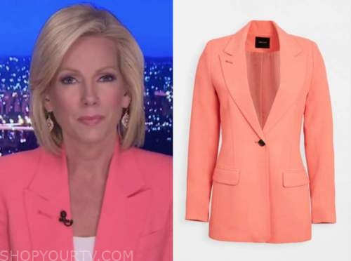 fox news at night, coral orange blazer, shannon bream