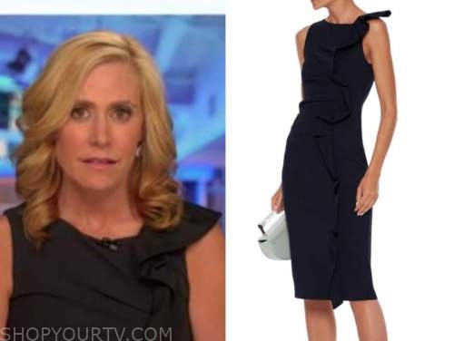 melissa francis, side ruffle jersey dress, outnumbered