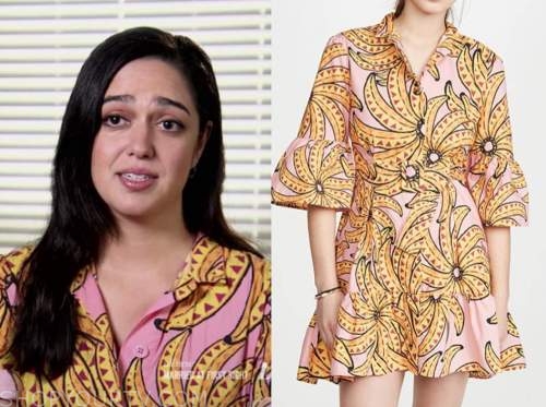 christina, pink banana print shirt dress, married at first sight us