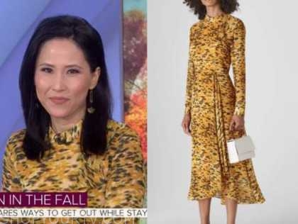 The Today Show: September 2020 Vicky Nguyen's Yellow Printed Midi Dress ...