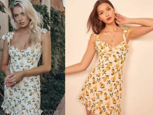 emily ferguson, lemon printed dress, the bachelor