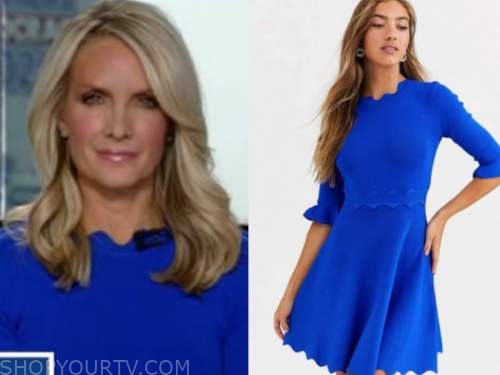 dana perino, the five, blue scallop dress